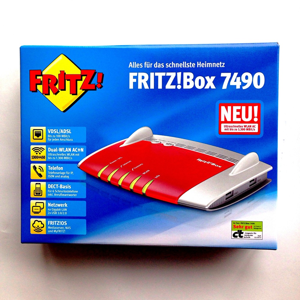Neues Testger t eingetroffen Fritz Box 7490  WLAN Router DECT Anlage  