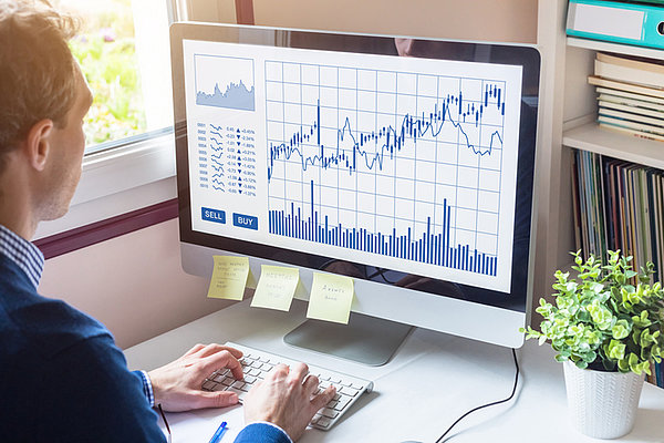 Einkaufs-Controlling Charts mit positiver Kurve