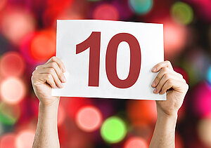 10 auf einem Schild 10 auf einem Schild