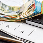 Euro Scheine Kalender Taschenrechner