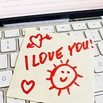 Notiz auf Computer Tastatur: I love you