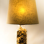 Eine Flasche als Lampe